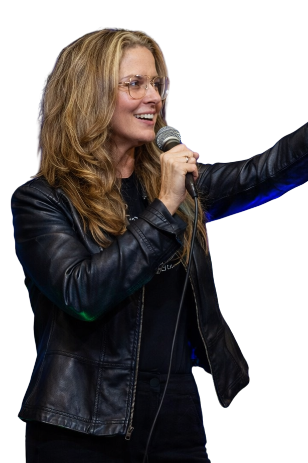 Christian clean comedian Sandra LaFlamme performing for church conference